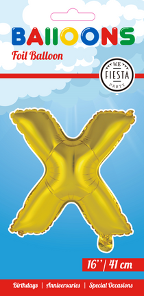 Feestbazaar Folieballon Goud Letter 'X' (41cm)