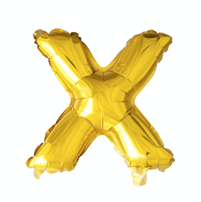 Feestbazaar Folieballon Goud Letter 'X' (41cm)