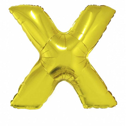 Feestbazaar Folieballon Goud Letter 'X' groot