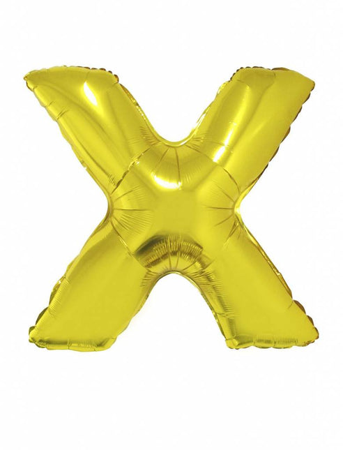 Feestbazaar Folieballon Goud Letter 'X' groot
