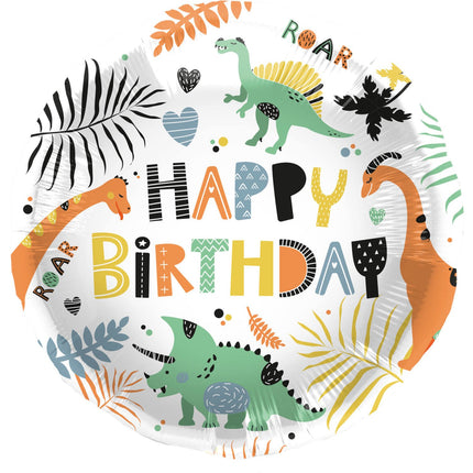 Feestbazaar Folieballon 'Happy Birthday' Dino's (45cm)