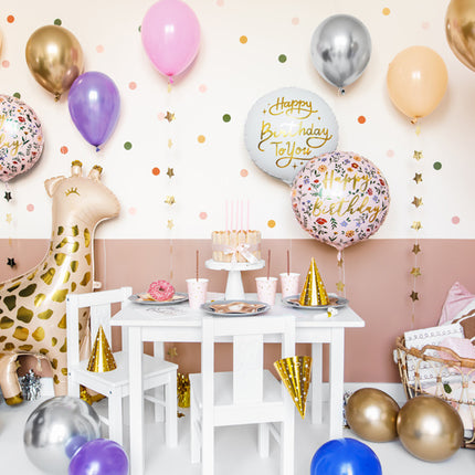 Feestbazaar Folieballon Happy Birthday Goud/Wit (45cm)