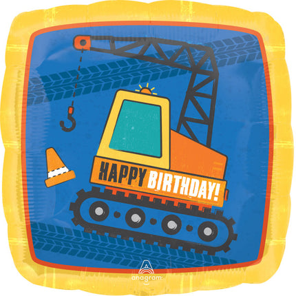 Feestbazaar Folieballon Happy Birthday Hijskraan (45cm)