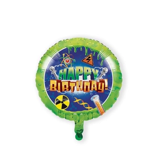 Feestbazaar Folieballon Happy Birthday Mad Scientist (46cm)