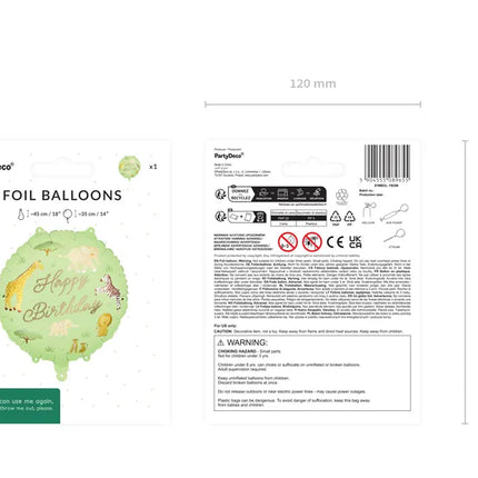 Feestbazaar Folieballon Happy Birthday Safari