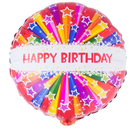 Feestbazaar Folieballon Happy Birthday Stars - 46cm