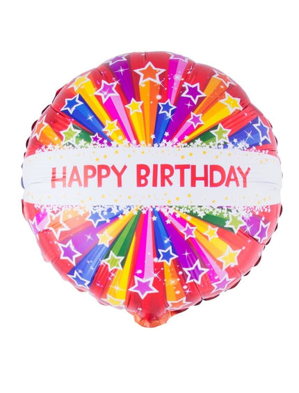 Feestbazaar Folieballon Happy Birthday Stars - 46cm