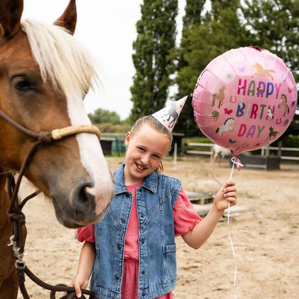 Feestbazaar Folieballon Happy Horses Roze (45cm)