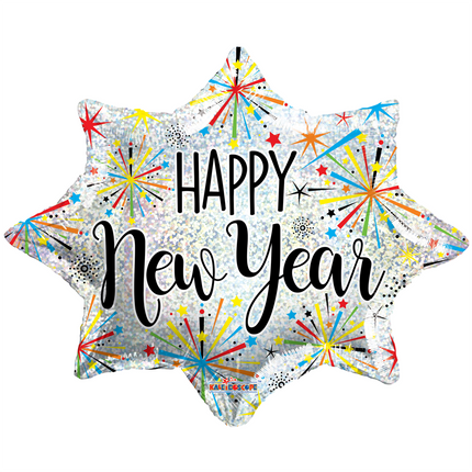 Feestbazaar Folieballon Happy New Year Explosion (45cm)