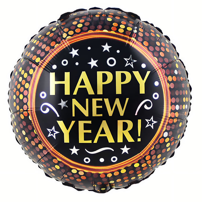 Feestbazaar Folieballon Happy New Year Stippen (45cm)