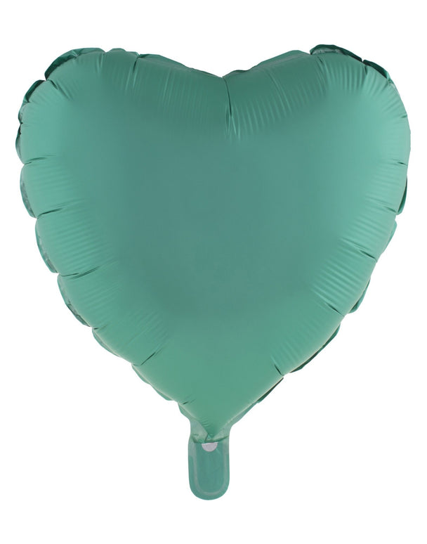 Feestbazaar Folieballon Hart Chroom Groen - 46cm