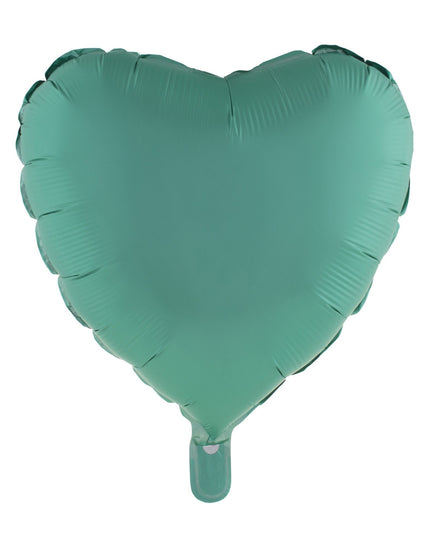Feestbazaar Folieballon Hart Chroom Groen - 46cm