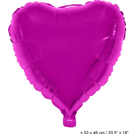 Feestbazaar Folieballon Hart Fuchsia - 46cm