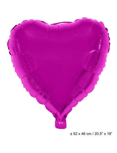 Feestbazaar Folieballon Hart Fuchsia - 46cm
