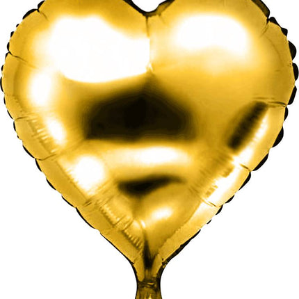 Feestbazaar Folieballon hart goud 46 x 49 cm