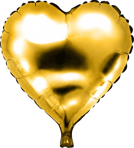 Feestbazaar Folieballon hart goud 46 x 49 cm