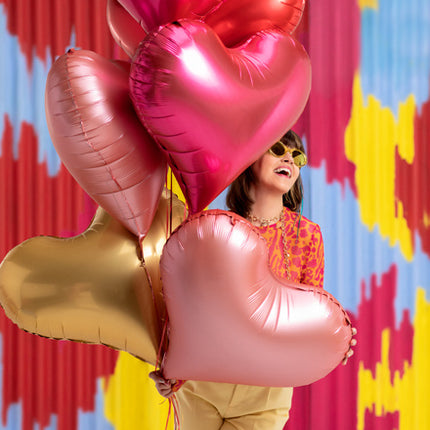 Feestbazaar Folieballon Hart Goud Satijn (75x64,5cm)