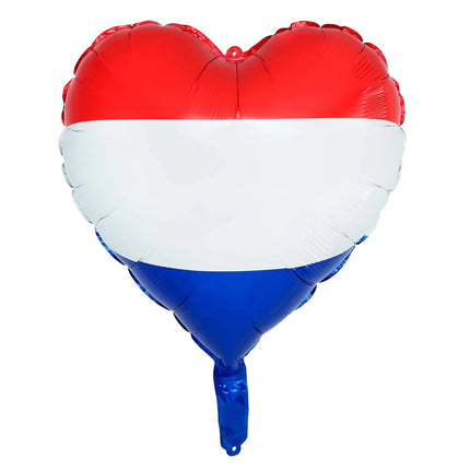 Feestbazaar Folieballon Hart Holland Rood Wit Blauw (45cm)