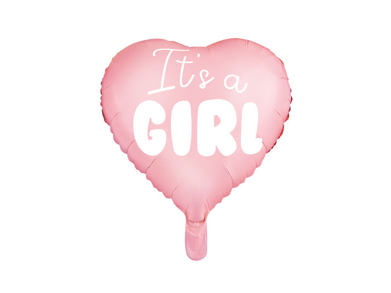 Feestbazaar Folieballon Hart licht pink It's a girl 45cm