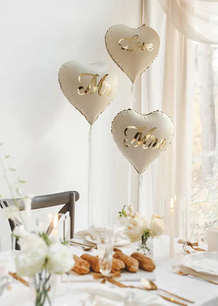 Feestbazaar Folieballon Hart Love Elegant (45cm)