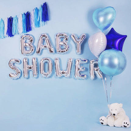 Feestbazaar Folieballon Hart Metallic Blauw - 45 cm