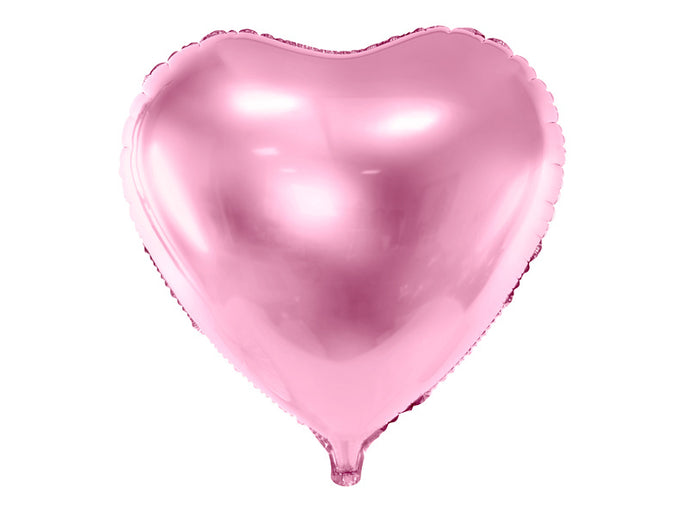 Feestbazaar Folieballon Hart Metallic Lichtroze - 45 cm