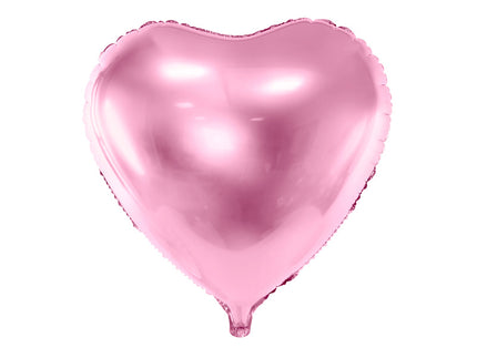 Feestbazaar Folieballon Hart Metallic Lichtroze - 45 cm