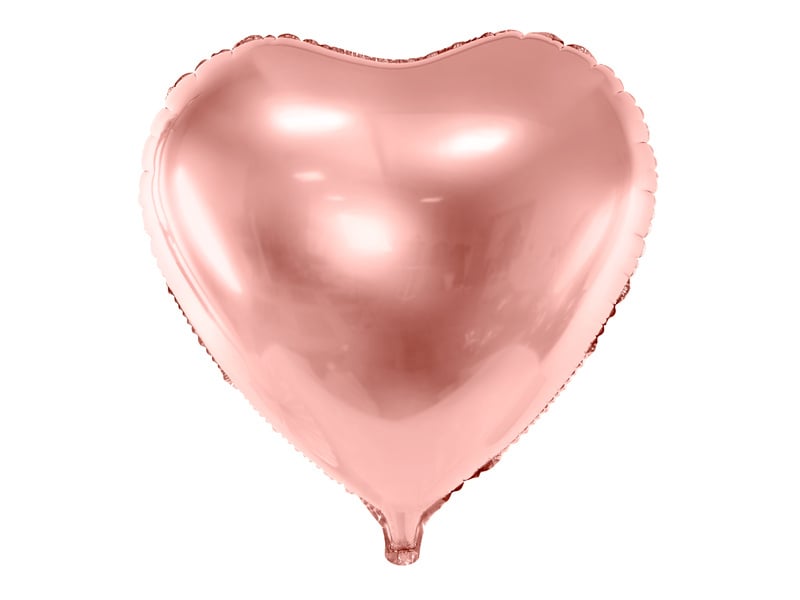 Feestbazaar Folieballon Hart Metallic Rosegoud - 45 cm
