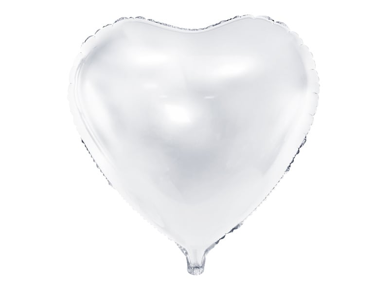 Feestbazaar Folieballon Hart Metallic Wit - 45 cm