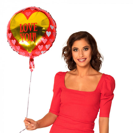 Feestbazaar Folieballon Hartje 'Love You' (45cm)