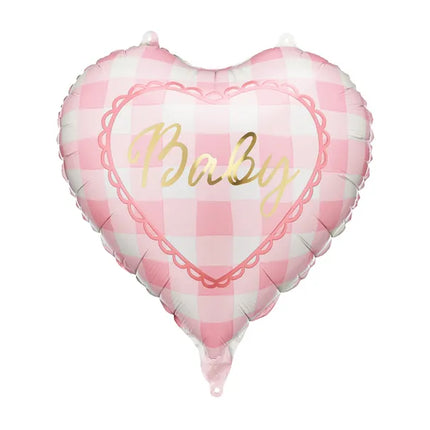Feestbazaar Folieballon Hartvorm 'Baby' Lichtroze