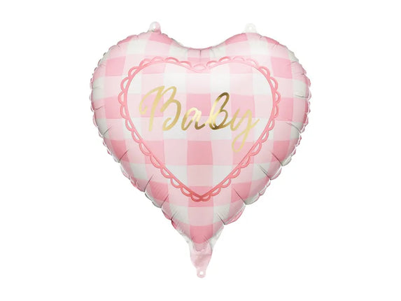Feestbazaar Folieballon Hartvorm 'Baby' Lichtroze
