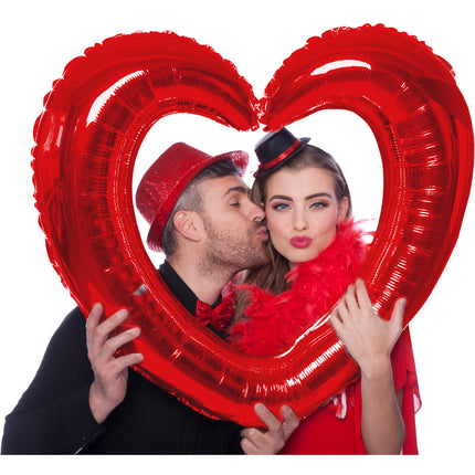 Feestbazaar Folieballon Hartvormige Fotolijst Rood