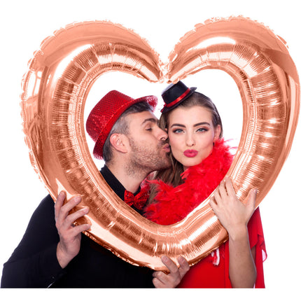 Feestbazaar Folieballon Hartvormige Fotolijst Rosé Goud