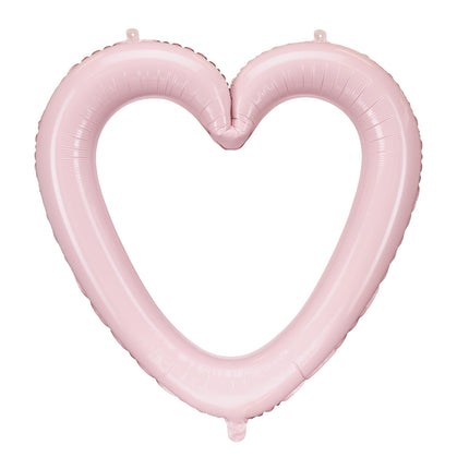 Feestbazaar Folieballon Hartvormige Frame Licht Roze (73x72cm)