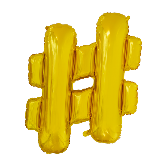 Feestbazaar Folieballon Hashtag Goud 41cm