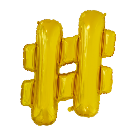 Feestbazaar Folieballon Hashtag Goud 41cm