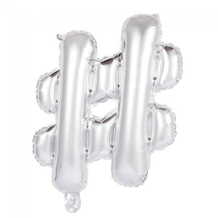 Feestbazaar Folieballon Hashtag Zilver 41cm