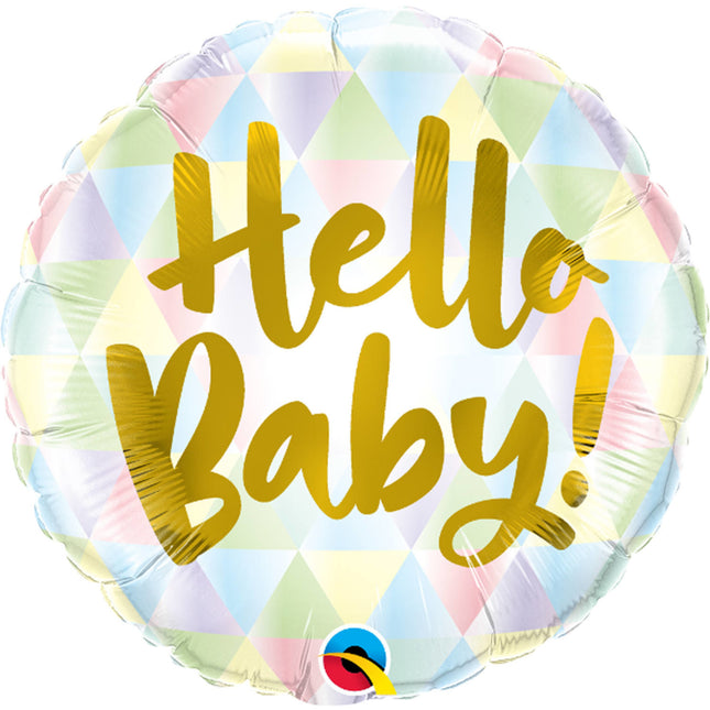 Feestbazaar Folieballon Hello Baby - 45 cm
