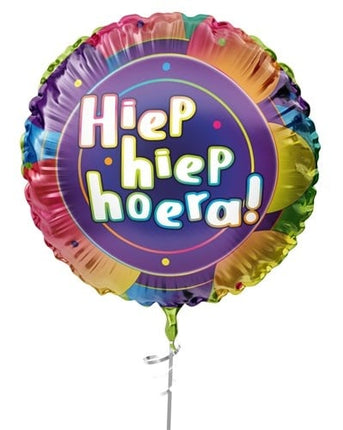 Feestbazaar Folieballon  'Hiep hiep hoera' Flashy (45cm)