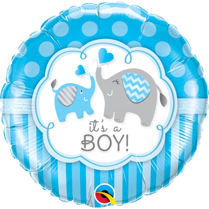 Feestbazaar Folieballon It's A Boy Blauw Olifant - 45 cm