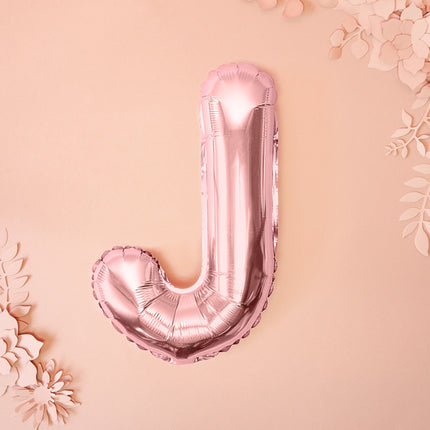 Feestbazaar Folieballon J Rose Goud 35 cm