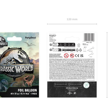 Feestbazaar Folieballon Jurassic World Logo 45x37cm
