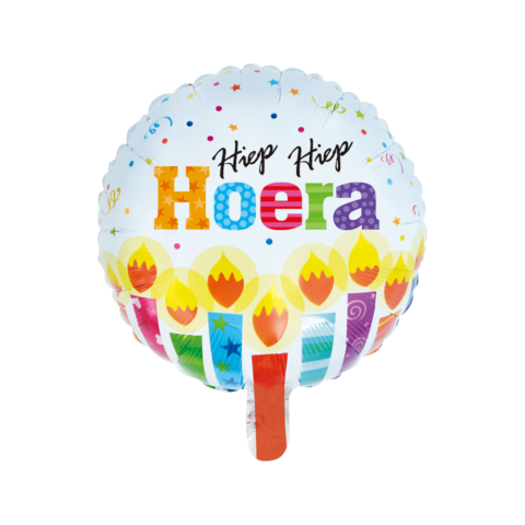 Feestbazaar Folieballon Kaarsen Hiep Hiep Hoera (45cm)