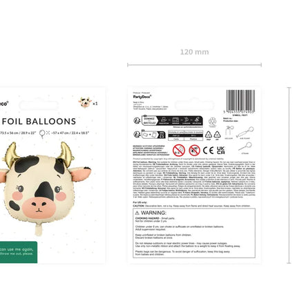 Feestbazaar Folieballon Koe Goud 57x47 cm