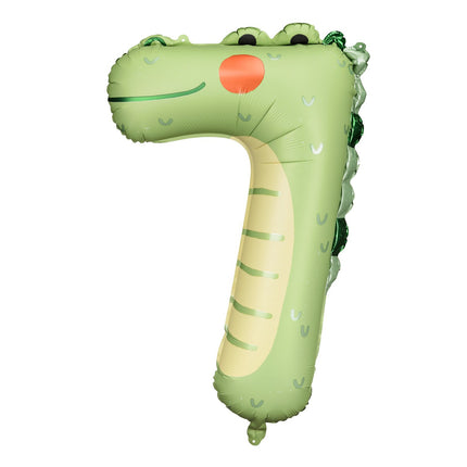 Feestbazaar Folieballon Krokodil Cijfer 7 (81cm)