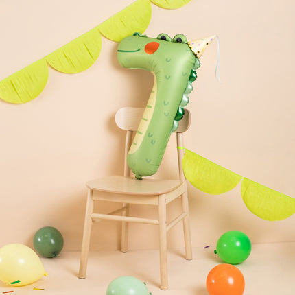 Feestbazaar Folieballon Krokodil Cijfer 7 (81cm)