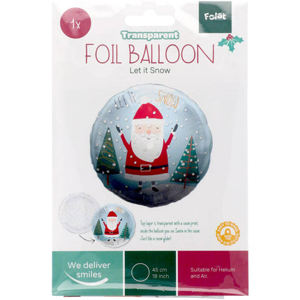 Feestbazaar Folieballon 'Let it snow' Holly Jolly (45cm)