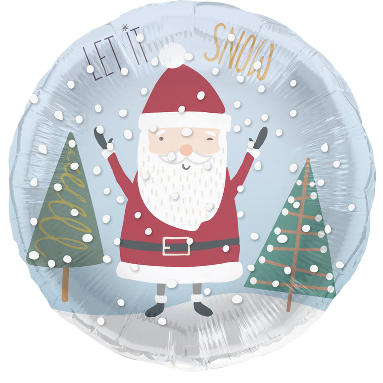 Feestbazaar Folieballon 'Let it snow' Holly Jolly (45cm)