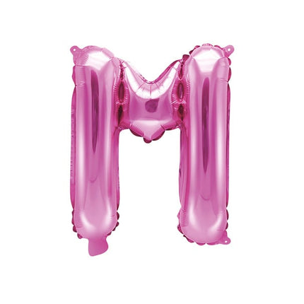 Feestbazaar Folieballon Letter 'M' Donker Roze - 35cm